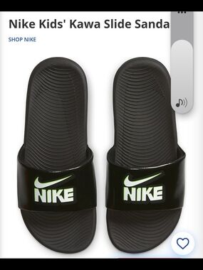 Nike Black Slide Sandals with Neon Green Logo